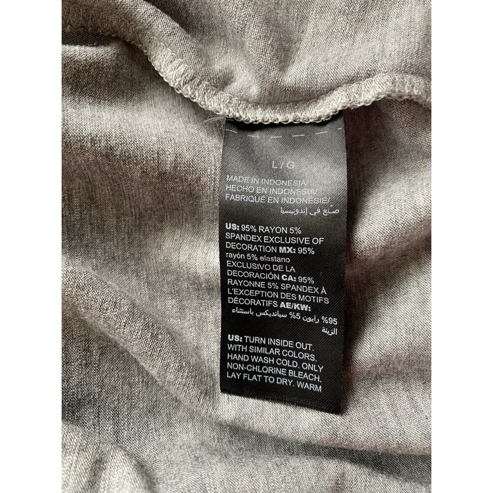 White House Black Market Gray Shimmer Silver Blouse Shirt Large Dolman 9996 - Picture 11 of 11